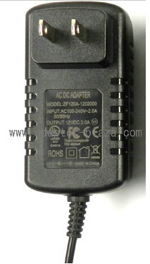NEW 12V 2.0A Barrel 3.5/1.3mm 2-Pin Plug ZF120A-1202200 ZF120A1202000 Power AC Adapter